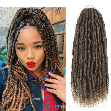 Wholesale Brown Toyotress bomb twist crochet braids hair cheap passion twist Pre looped for Black women